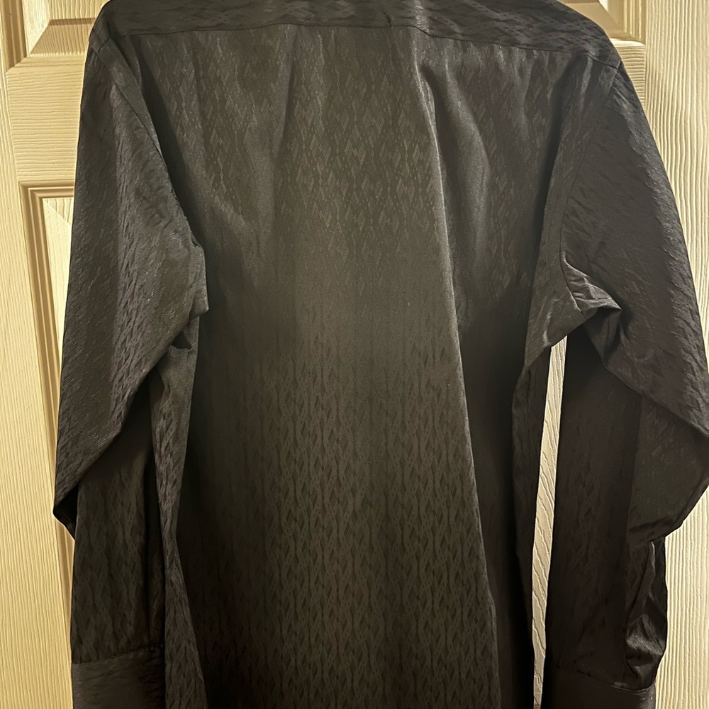 Stacy Adams Black Textured Dress Shirt - Picture 3 of 4